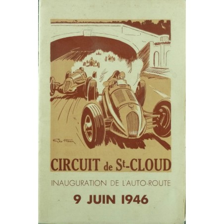 Programme Circuit de St cloud 9 juin 1946 - Couverture Geo Ham Programme Circuit de St cloud 9 juin 1946 - Couverture Geo Ham
