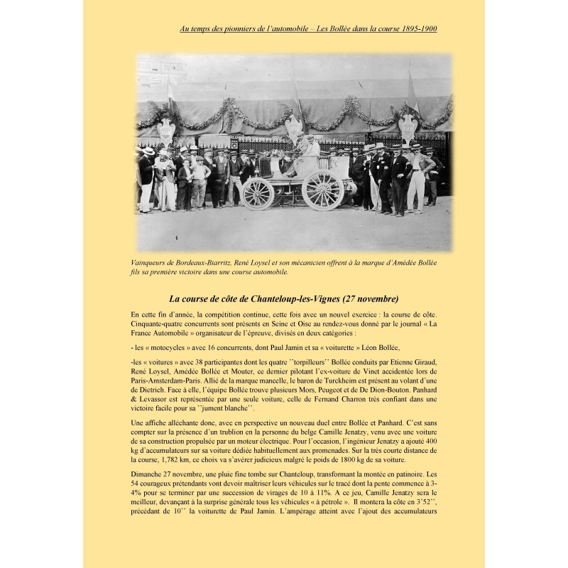 Les Bollée dans la course 1895-1900