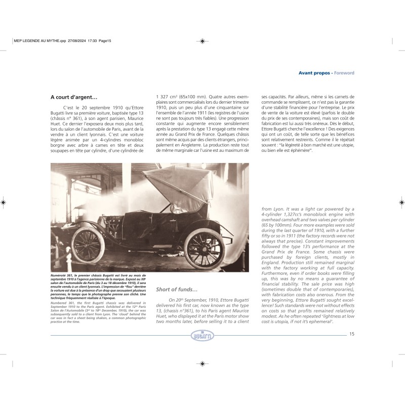 De la légende au mythe 1921-1924 - Les premiers 8 cylindres BUGATTI