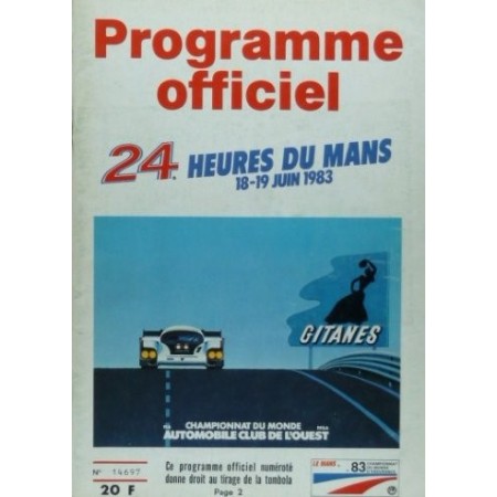 Programme officiel 24 heures du Mans 1983