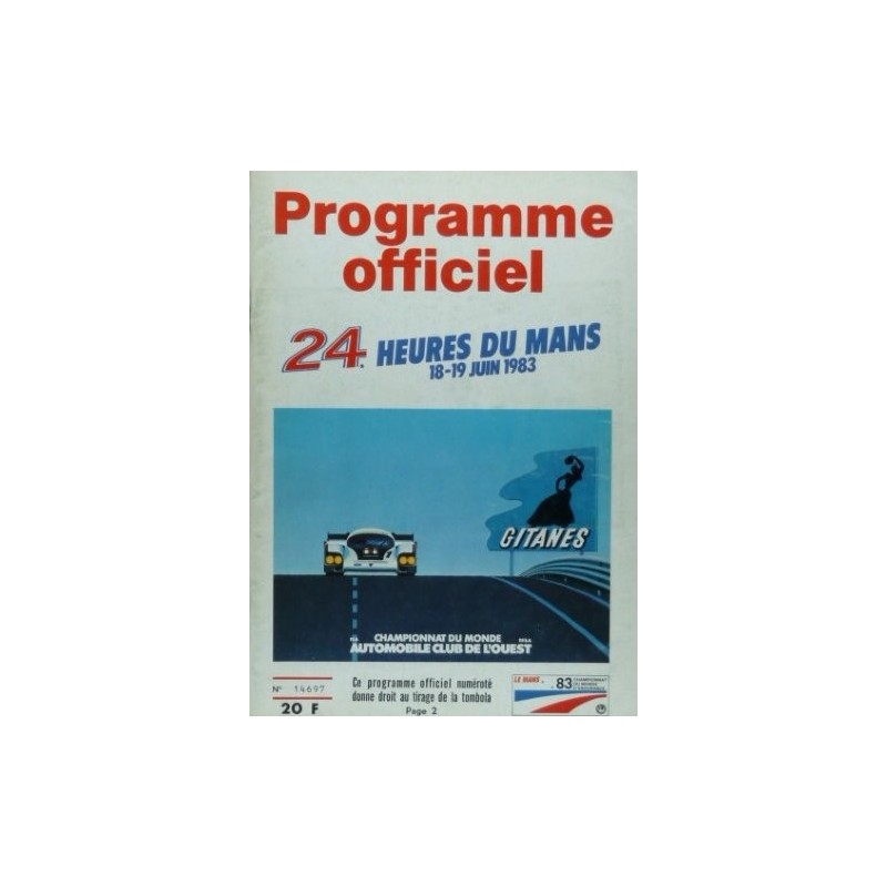 Programme officiel 24 heures du Mans 1983