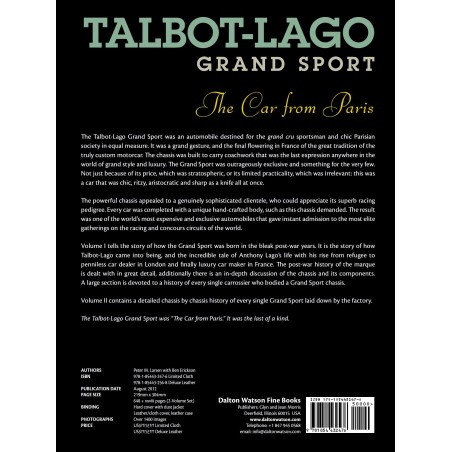 Talbot-Lago Grand Sport, The Car from Paris - Edition standard 600 exemplaires numérotés Talbot-Lago Grand Sport, The Car from Paris - Edition standard 600 exemplaires numérotés