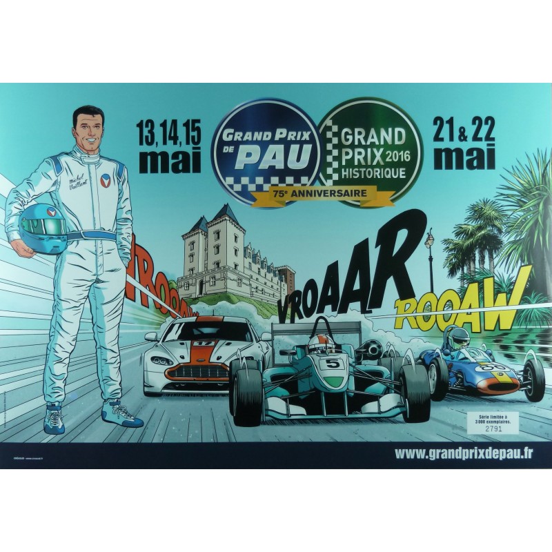 Affiche Grand Prix de Pau 2016 Michel Vaillant