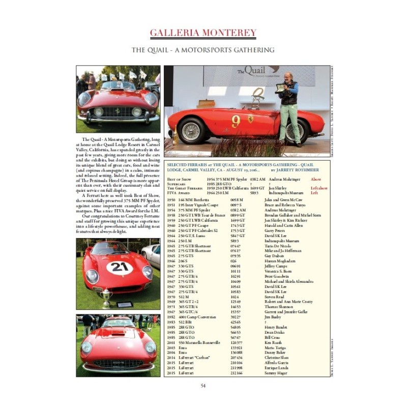 CAVALLINO - THE JOURNAL OF FERRARI HISTORY N°215 OCTOBRE/NOVEMBRE 2016